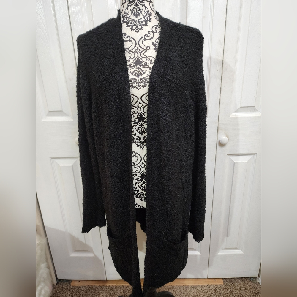 Alexandra + Oak Plus Size Textured Long Sleeve Open Front Cardigan